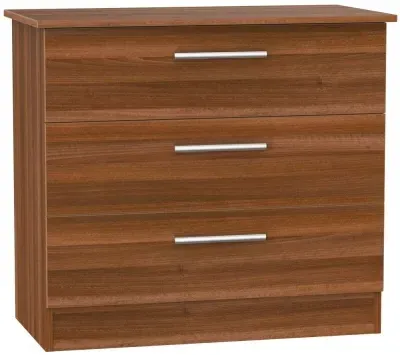 Contrast 3 Drawer Chest - Noche Walnut