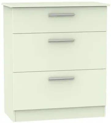 Contrast 3 Drawer Deep Chest - Cream