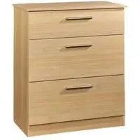 Contrast 3 Drawer Deep Chest - Elm