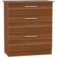 Contrast 3 Drawer Deep Chest - Noche Walnut