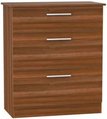 Contrast 3 Drawer Deep Chest - Noche Walnut