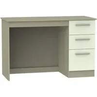 Contrast 3 Drawer Desk - Cream, Mushroom