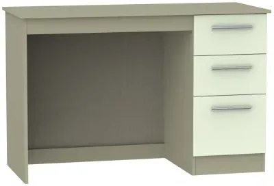 Contrast 3 Drawer Desk - Cream, Mushroom