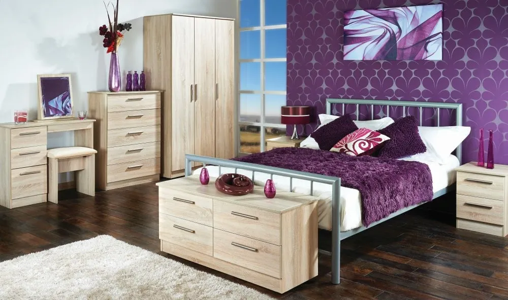 Contrast 3 Drawer Single Dressing Table - Bardolino
