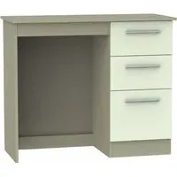 Contrast 3 Drawer Single Dressing Table - Cream