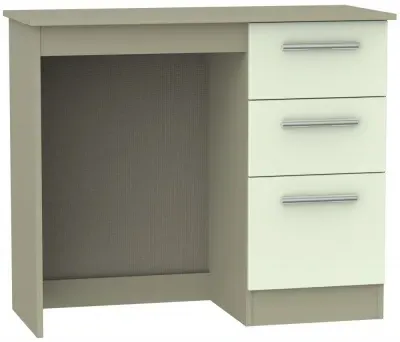Contrast 3 Drawer Single Dressing Table - Cream