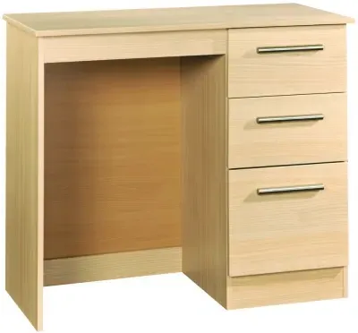 Contrast 3 Drawer Single Dressing Table - Elm