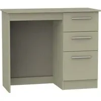 Contrast 3 Drawer Single Dressing Table - Mushroom