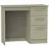 Contrast 3 Drawer Single Dressing Table - Mushroom