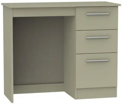 Contrast 3 Drawer Single Dressing Table - Mushroom