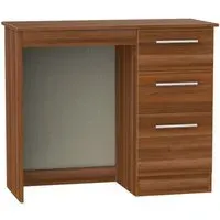 Contrast 3 Drawer Single Dressing Table - Noche Walnut