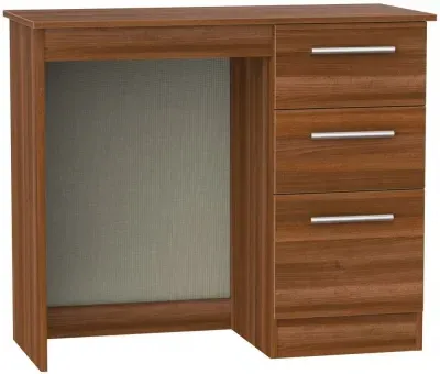 Contrast 3 Drawer Single Dressing Table - Noche Walnut