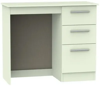 Contrast 3 Drawer Single Dressing Table - Vanilla