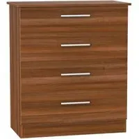 Contrast 4 Drawer Chest - Noche Walnut