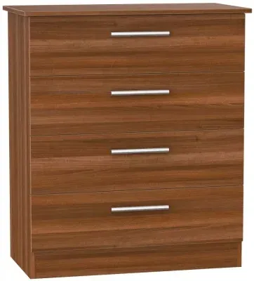 Contrast 4 Drawer Chest - Noche Walnut