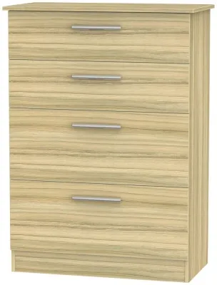 Contrast 4 Drawer Deep Chest - Cocobolo, Oak