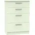 Contrast 4 Drawer Deep Chest - Cream