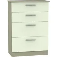 Contrast 4 Drawer Deep Chest - Cream, Mushroom