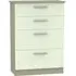 Contrast 4 Drawer Deep Chest - Cream, Mushroom