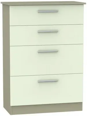 Contrast 4 Drawer Deep Chest - Cream, Mushroom