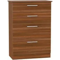 Contrast 4 Drawer Deep Chest - Noche Walnut