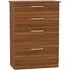 Contrast 4 Drawer Deep Chest - Noche Walnut