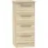 Contrast 4 Drawer Narrow Chest - Bardolino, Oak