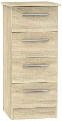Contrast 4 Drawer Narrow Chest - Bardolino, Oak image