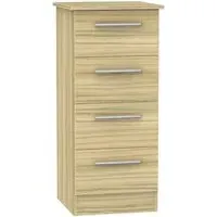 Contrast 4 Drawer Narrow Chest - Cocobolo, Oak