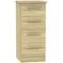 Contrast 4 Drawer Narrow Chest - Cocobolo, Oak