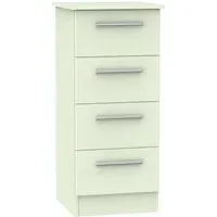 Contrast 4 Drawer Narrow Chest - Cream