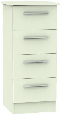 Contrast 4 Drawer Narrow Chest - Cream