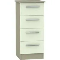 Contrast 4 Drawer Narrow Chest - Vanilla, Mushroom