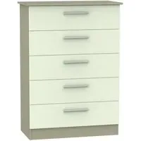 Contrast 5 Drawer Chest - Cream