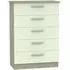 Contrast 5 Drawer Chest - Cream