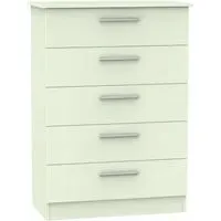 Contrast 5 Drawer Chest - Cream