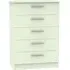 Contrast 5 Drawer Chest - Cream