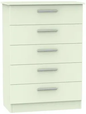 Contrast 5 Drawer Chest - Cream