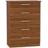 Contrast 5 Drawer Chest - Noche Walnut