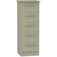 Contrast 5 Drawer Narrow Chest - Mushroom