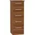 Contrast 5 Drawer Narrow Chest - Noche Walnut