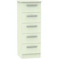 Contrast 5 Drawer Narrow Chest - Vanilla