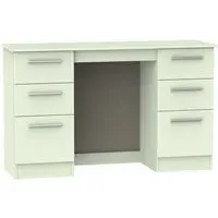 Contrast 6 Drawer Double Dressing Table - Cream