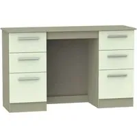 Contrast 6 Drawer Double Dressing Table - Cream, Mushroom