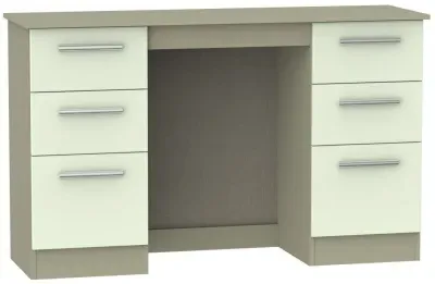 Contrast 6 Drawer Double Dressing Table - Cream, Mushroom