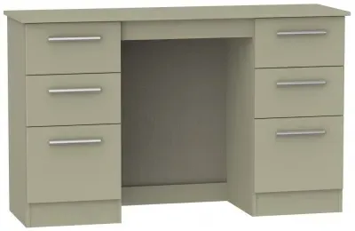 Contrast 6 Drawer Double Dressing Table - Mushroom