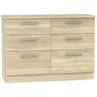 Contrast 6 Drawer Midi Chest - Bardolino, Oak