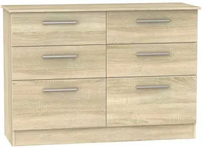 Contrast 6 Drawer Midi Chest - Bardolino, Oak image
