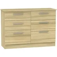 Contrast 6 Drawer Midi Chest - Cocobolo, Oak