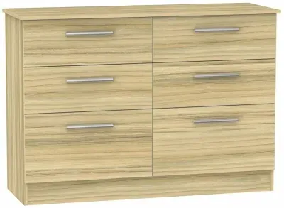 Contrast 6 Drawer Midi Chest - Cocobolo, Oak